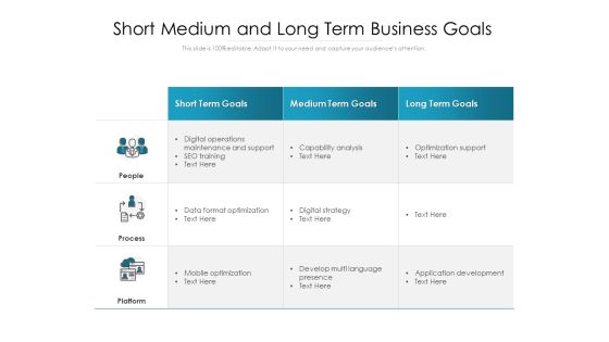 Short Medium And Long Term Business Goals Ppt PowerPoint Presentation File Show PDF Short Medium And Long Term Business Goals Ppt PowerPoint Presentation File Show PDF