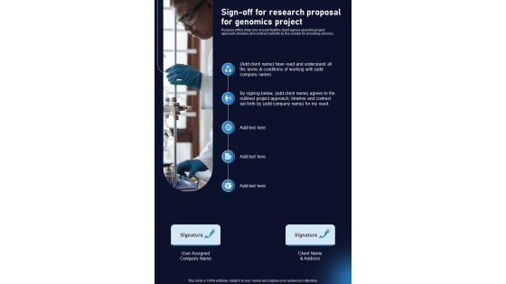 Sign Off For Research Proposal For Genomics Project One Pager Sample Example Document Sign Off For Research Proposal For Genomics Project One Pager Sample Example Document