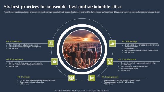 Six Best Practices For Senseable Best And Sustainable Cities Professional PDF