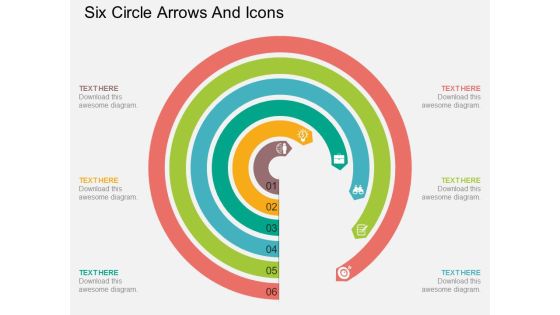 Six Circle Arrows And Icons Powerpoint Template Six Circle Arrows And Icons Powerpoint Template