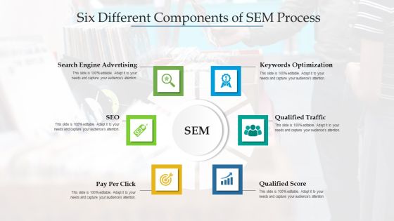 Six Different Components Of SEM Process Ppt PowerPoint Presentation Portfolio Mockup PDF Six Different Components Of SEM Process Ppt PowerPoint Presentation Portfolio Mockup PDF