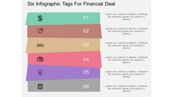 Six Infographic Tags For Financial Deal Powerpoint Template Six Infographic Tags For Financial Deal Powerpoint Template