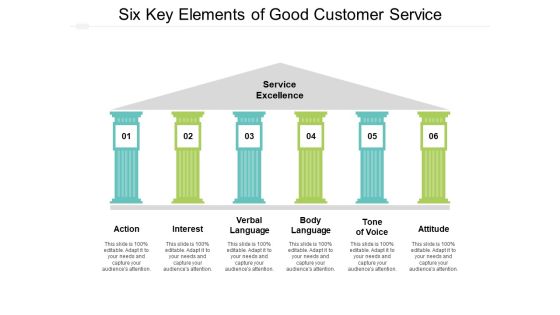 Six Key Elements Of Good Customer Service Ppt PowerPoint Presentation Designs