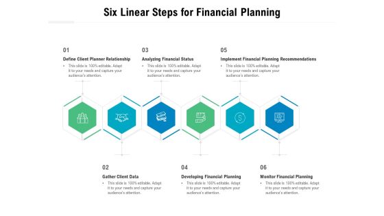 Six Linear Steps For Financial Planning Ppt PowerPoint Presentation Gallery Grid PDF Six Linear Steps For Financial Planning Ppt PowerPoint Presentation Gallery Grid PDF