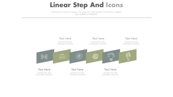 Six Linear Steps With Icons Diagram Powerpoint Slides Six Linear Steps With Icons Diagram Powerpoint Slides