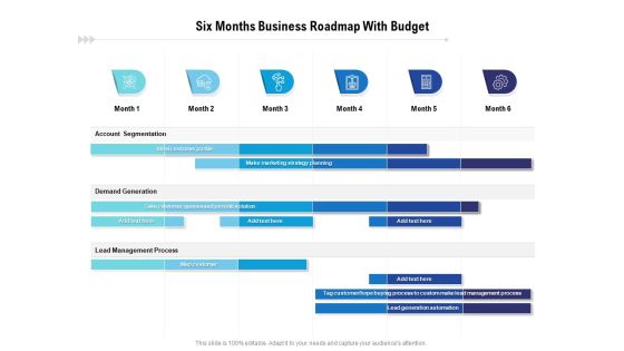 Six Months Business Roadmap With Budget Infographics