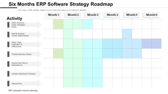 Six Months Erp Software Strategy Roadmap Elements Six Months Erp Software Strategy Roadmap Elements