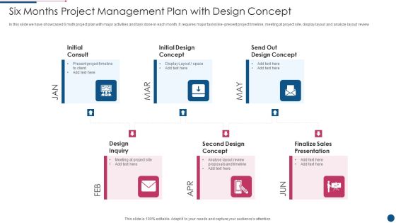 Six Months Project Management Plan With Design Concept Brochure PDF Six Months Project Management Plan With Design Concept Brochure PDF