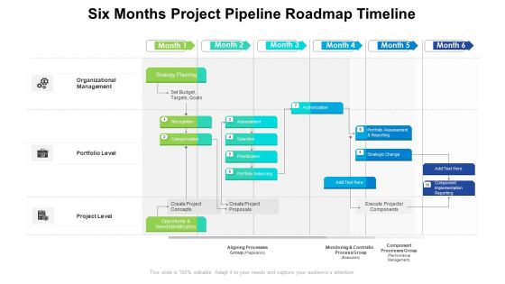 Six Months Project Pipeline Roadmap Timeline Topics Six Months Project Pipeline Roadmap Timeline Topics