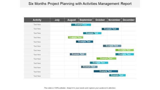 Six Months Project Planning With Activities Management Report Ppt PowerPoint Presentation Styles Slideshow Six Months Project Planning With Activities Management Report Ppt PowerPoint Presentation Styles Slideshow