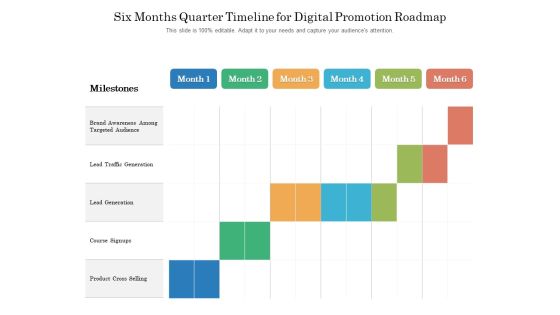 Six Months Quarter Timeline For Digital Promotion Roadmap Inspiration Six Months Quarter Timeline For Digital Promotion Roadmap Inspiration