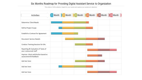 Six Months Roadmap For Providing Digital Assistant Service To Organization Structure