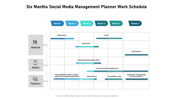 Six Months Social Media Management Planner Work Schedule Summary Six Months Social Media Management Planner Work Schedule Summary