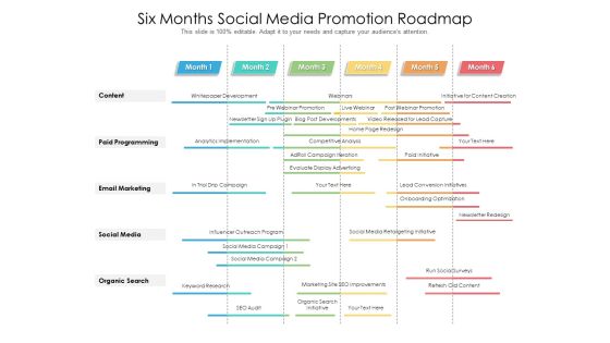 Six Months Social Media Promotion Roadmap Topics Six Months Social Media Promotion Roadmap Topics