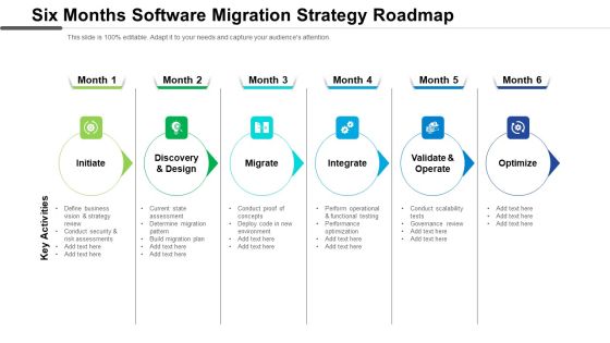 Six Months Software Migration Strategy Roadmap Brochure Six Months Software Migration Strategy Roadmap Brochure