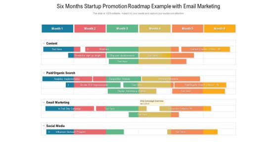 Six Months Startup Promotion Roadmap Example With Email Marketing Designs Six Months Startup Promotion Roadmap Example With Email Marketing Designs