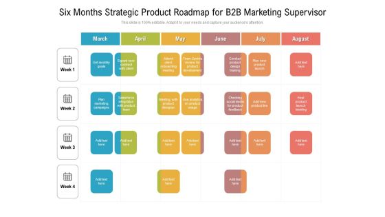 Six Months Strategic Product Roadmap For B2B Marketing Supervisor Ideas Six Months Strategic Product Roadmap For B2B Marketing Supervisor Ideas