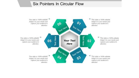 Six Pointers In Circular Flow Ppt PowerPoint Presentation Summary Shapes