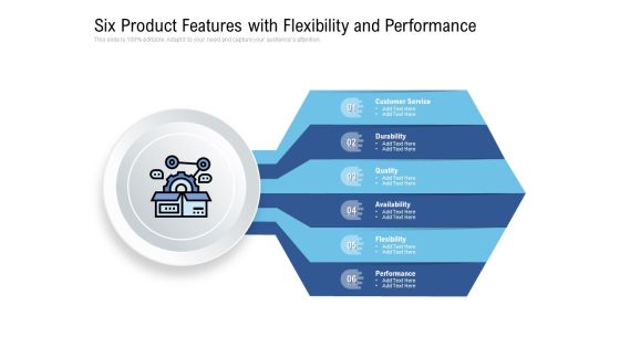Six Product Features With Flexibility And Performance Ppt PowerPoint Presentation Icon Format Ideas Six Product Features With Flexibility And Performance Ppt PowerPoint Presentation Icon Format Ideas