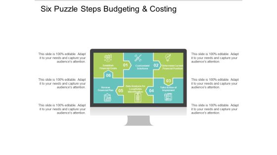 Six Puzzle Steps Budgeting And Costing Ppt PowerPoint Presentation Inspiration Graphic Tips Six Puzzle Steps Budgeting And Costing Ppt PowerPoint Presentation Inspiration Graphic Tips