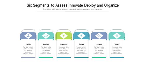 Six Segments To Assess Innovate Deploy And Organize Ppt PowerPoint Presentation Gallery Backgrounds PDF Six Segments To Assess Innovate Deploy And Organize Ppt PowerPoint Presentation Gallery Backgrounds PDF