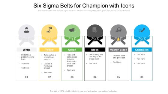 Six Sigma Belts For Champion With Icons Ppt File Outfit PDF Six Sigma Belts For Champion With Icons Ppt File Outfit PDF
