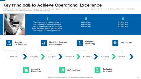 Six Sigma Continuous Process Key Principals To Achieve Operational Excellence Themes PDF