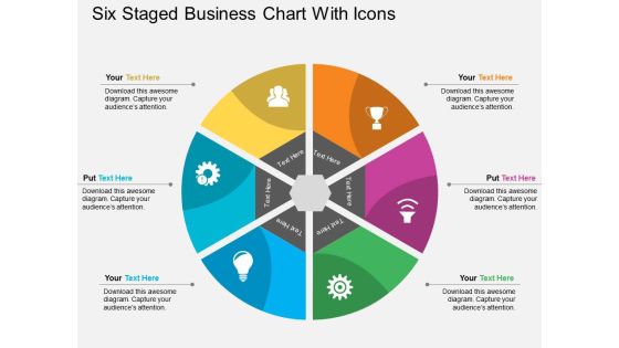 Six Staged Business Chart With Icons Powerpoint Template Six Staged Business Chart With Icons Powerpoint Template