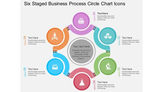 Six Staged Business Process Circle Chart Icons Powerpoint Template Six Staged Business Process Circle Chart Icons Powerpoint Template