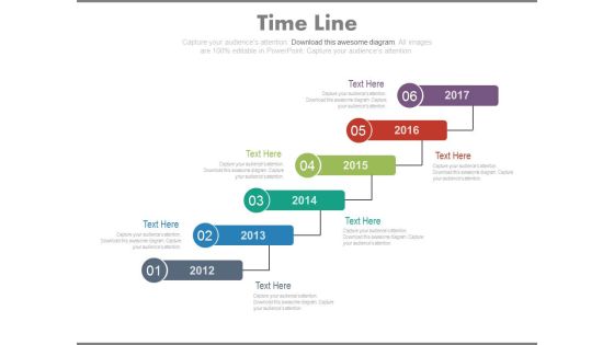 Six Staged Sequential Timeline With Years Powerpoint Slides Six Staged Sequential Timeline With Years Powerpoint Slides