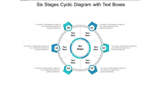 Six Stages Cyclic Diagram With Text Boxes Ppt Powerpoint Presentation Styles File Formats