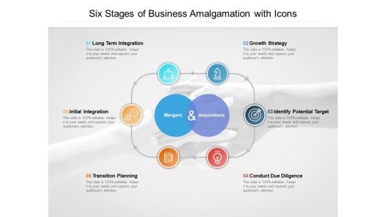Six Stages Of Business Amalgamation With Icons Ppt PowerPoint Presentation Ideas Visuals Six Stages Of Business Amalgamation With Icons Ppt PowerPoint Presentation Ideas Visuals