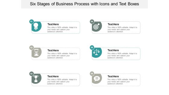 Six Stages Of Business Process With Icons And Text Boxes Ppt PowerPoint Presentation Gallery Show Six Stages Of Business Process With Icons And Text Boxes Ppt PowerPoint Presentation Gallery Show