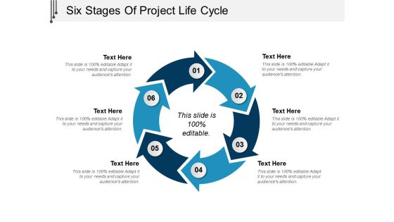 Six Stages Of Project Life Cycle Ppt PowerPoint Presentation Pictures Elements
