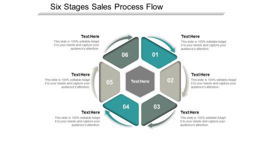 Six Stages Sales Process Flow Ppt Powerpoint Presentation Outline Guidelines