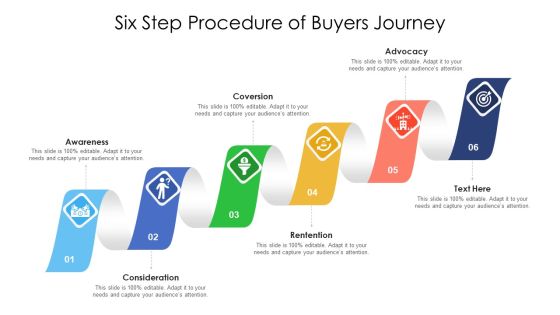 Six Step Procedure Of Buyers Journey Ppt PowerPoint Presentation Gallery Information PDF