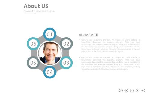 Six Steps Circle Around Employee Picture Powerpoint Slides Six Steps Circle Around Employee Picture Powerpoint Slides