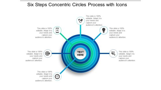 Six Steps Concentric Circles Process With Icons Ppt Powerpoint Presentation Slide Download