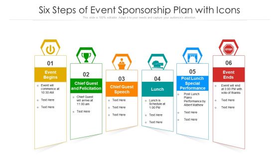 Six Steps Of Event Sponsorship Plan With Icons Ppt PowerPoint Presentation File Layouts PDF Six Steps Of Event Sponsorship Plan With Icons Ppt PowerPoint Presentation File Layouts PDF