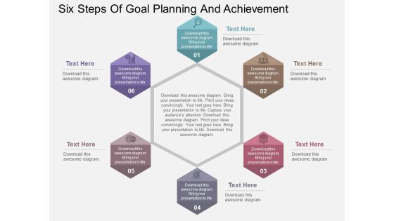 Six Steps Of Goal Planning And Achievement Powerpoint Templates
