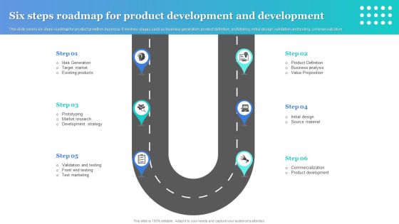 Six Steps Roadmap For Product Development And Development Icons PDF Six Steps Roadmap For Product Development And Development Icons PDF