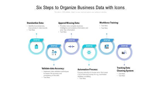Six Steps To Organize Business Data With Icons Ppt File Grid PDF Six Steps To Organize Business Data With Icons Ppt File Grid PDF