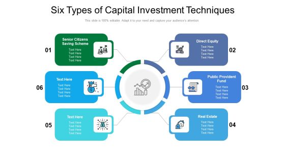 Six Types Of Capital Investment Techniques Ppt PowerPoint Presentation File Format PDF