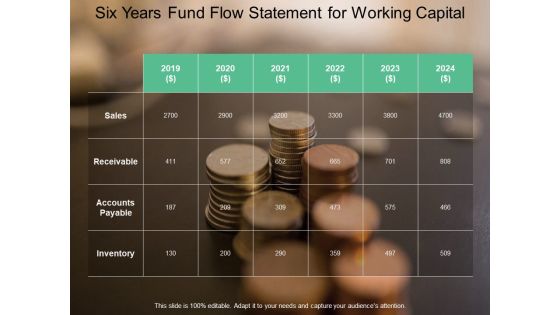 Six Years Fund Flow Statement For Working Capital Ppt PowerPoint Presentation Pictures Slide Portrait Six Years Fund Flow Statement For Working Capital Ppt PowerPoint Presentation Pictures Slide Portrait