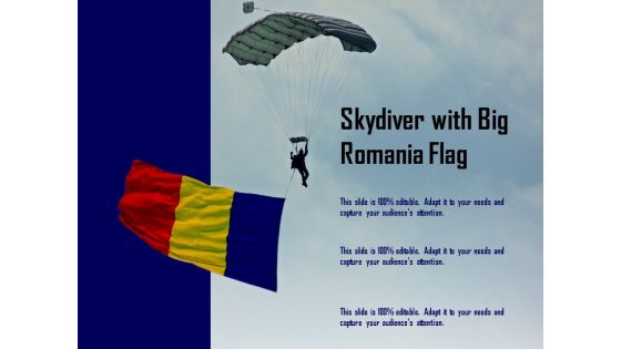 Skydiver With Big Romania Flag Ppt PowerPoint Presentation File Graphics Template PDF
