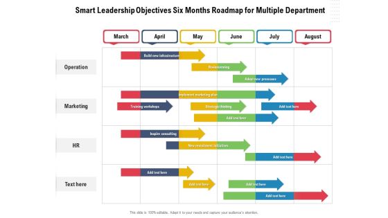 Smart Leadership Objectives Six Months Roadmap For Multiple Department Download Smart Leadership Objectives Six Months Roadmap For Multiple Department Download