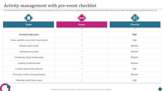 Smart Phone Launch Event Management Tasks Activity Management With Pre Event Checklist Clipart PDF Smart Phone Launch Event Management Tasks Activity Management With Pre Event Checklist Clipart PDF