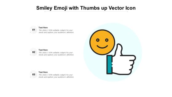 Smiley Emoji With Thumbs Up Vector Icon Ppt PowerPoint Presentation File Graphic Tips PDF