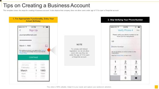 Snapchat Capital Investment Elevator Pitch Deck Tips On Creating A Business Account Ideas Pdf Snapchat Capital Investment Elevator Pitch Deck Tips On Creating A Business Account Ideas Pdf