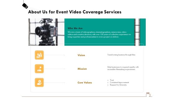 Social Gathering Movie Making About Us For Event Video Coverage Services Ppt Professional Brochure PDF Social Gathering Movie Making About Us For Event Video Coverage Services Ppt Professional Brochure PDF